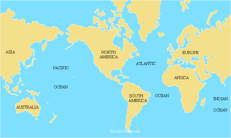 world map with countries and oceans. Here#39;s a free map of the world