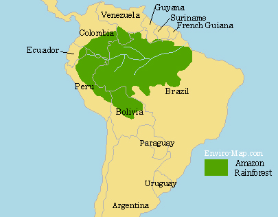 Map of the Amazon Rainforest