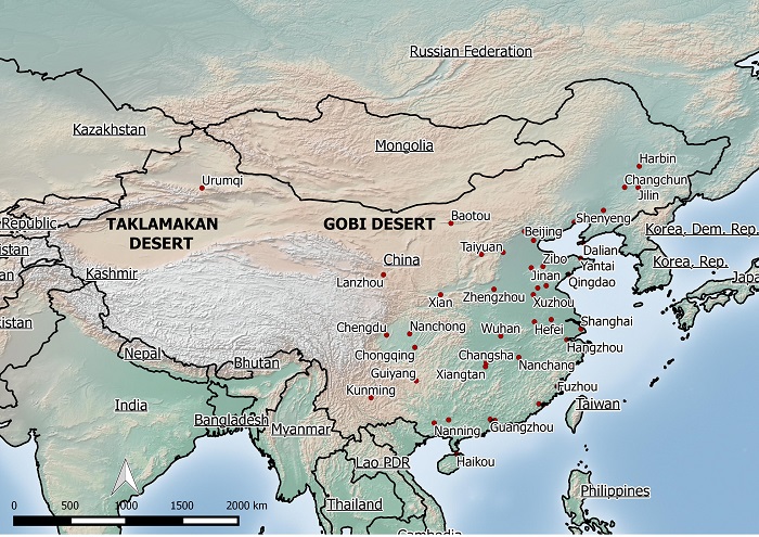 China's Gobi and Taklamakan deserts