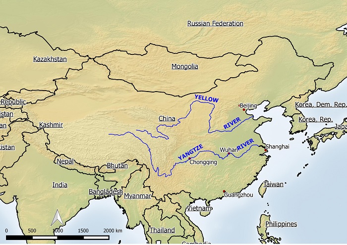 China’s Yangtze and Yellow River Map | World Maps Enviro-Map.com